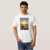 Zonsondergang Zeilboot Scheepswrak Gulf Breeze FL T-shirt (Voorkant volledig)