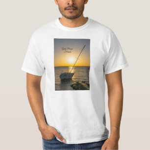 Zonsondergang Zeilboot Scheepswrak Gulf Breeze FL  T-shirt