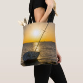 Zonsondergang Zeilboot Scheepswrak Gulf Breeze FL Tote Bag (Dichtbij)