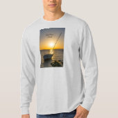 Zonsondergang Zeilboot Scheepswrak Gulf Breeze Lan T-shirt (Voorkant)
