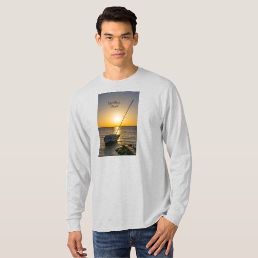 Zonsondergang Zeilboot Scheepswrak Gulf Breeze Lan T-shirt (Voorkant volledig)