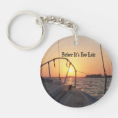 Zonsondergang zeilboot tweezijdig sleutelhanger (Voorkant)