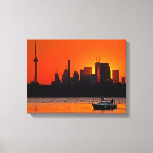 Zonsondergang zeilen canvas afdruk (Voorkant)