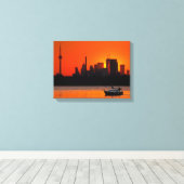 Zonsondergang zeilen canvas afdruk (Insitu (Houten vloer))