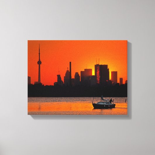 Zonsondergang zeilen canvas afdruk (Voorkant)