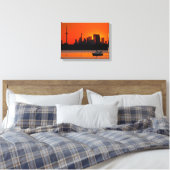 Zonsondergang zeilen canvas afdruk (Insitu (Slaapkamer))