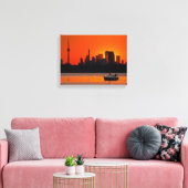 Zonsondergang zeilen canvas afdruk (Insitu (Woonkamer))