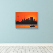 Zonsondergang zeilen canvas afdruk (Insitu (Houten vloer))