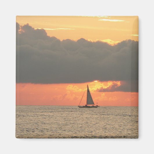 Zonsondergang zeilen magneet (Voorkant)