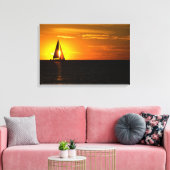 zonsondergang zeilen op meer canvas afdruk (Insitu (Woonkamer))