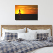zonsondergang zeilen op meer canvas afdruk (Insitu (Slaapkamer))