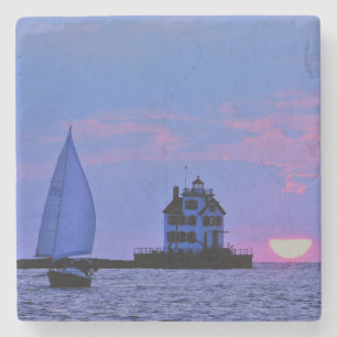 Zonsondergang Zeilsteen Onderzetter