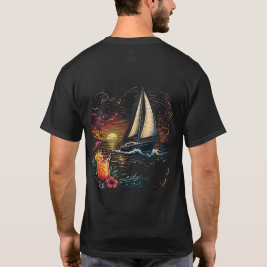 Zonsondergang Zeiltocht T-shirt (Achterkant)