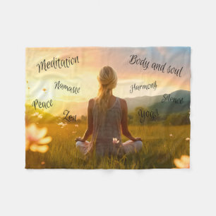 Zonsondergang Zen Meditatie Harmonie Lichaam en Zi Fleece Deken