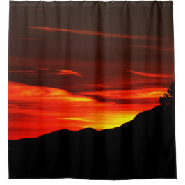 Zonsondergang Zion National Park Utah Douchegordij Douchegordijn