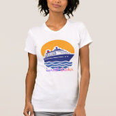 Zonsondergang zoekende cruiseschip T-shirt (Voorkant)