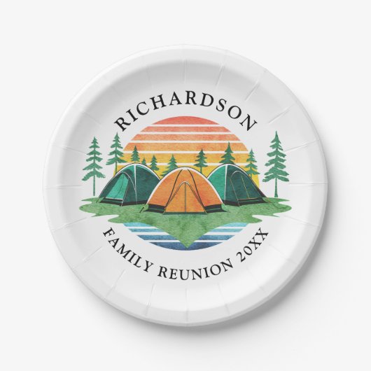 Zonsondergang Zomer Vakantie Camping Familie Reüni Papieren Bordje (Voorkant)