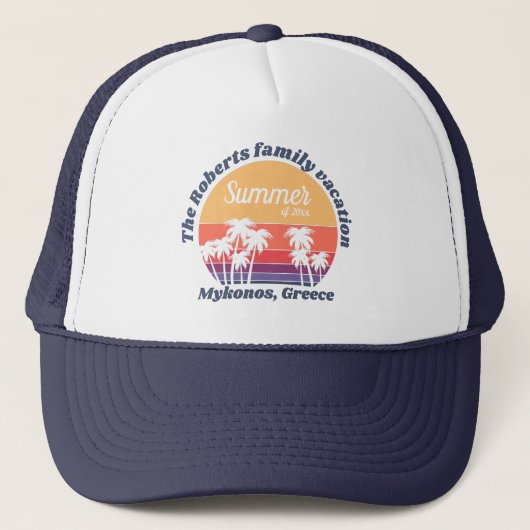  zonsondergang zomervakantie 20xx trucker pet (Voorkant)
