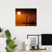 zonsondergang zon silhouet Poster (Thuiskantoor)