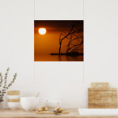 zonsondergang zon silhouet Poster (Keuken)