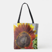 Zonsondergang Zonnebloem Tote Bag (Achterkant)