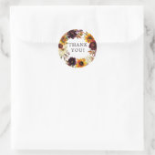 Zonsondergang Zonnebloemen Bruiloft Bridal Shower  Ronde Sticker (Tas)