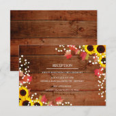 Zonsondergang Zonnekruid Herfst Bruilofts Ontvangs Informatiekaartje (Voorkant / Achterkant)