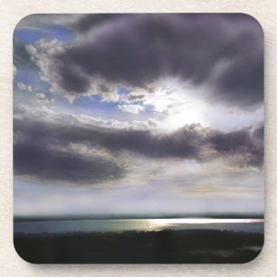 Zonsondergang zonsopgang oever skyline oceaan schi drankjes onderzetter