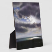 Zonsondergang zonsopgang oever skyline oceaan schi fotoplaat (Zijkant)