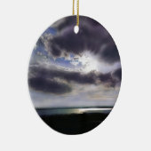 Zonsondergang zonsopgang oever skyline oceaan schi keramisch ornament (Rechts)