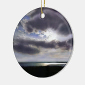 Zonsondergang zonsopgang oever skyline oceaan schi keramisch ornament (Links)