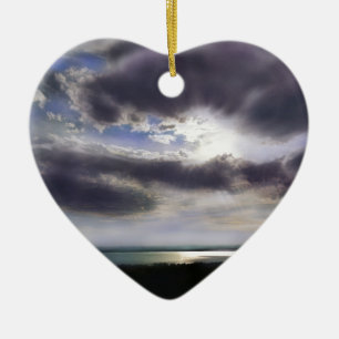 Zonsondergang zonsopgang oever skyline oceaan schi keramisch ornament