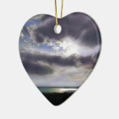 Zonsondergang zonsopgang oever skyline oceaan schi keramisch ornament (Links)