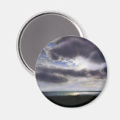 Zonsondergang zonsopgang oever skyline oceaan schi magneet (Voorkant / Achterkant)