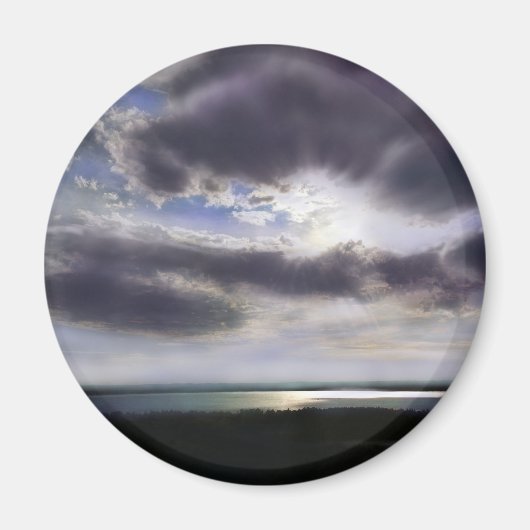 Zonsondergang zonsopgang oever skyline oceaan schi magneet (Voorkant)