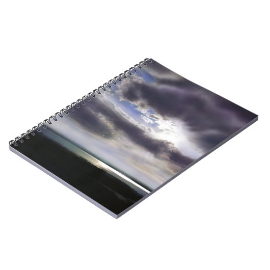 Zonsondergang zonsopgang oever skyline oceaan schi notitieboek (Linkerzijde)