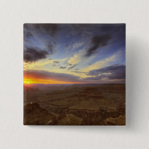 Zonsondergang, zuidelijke rand van de Grand Canyon Vierkante Button 5,1 Cm