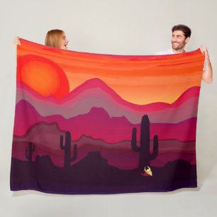 Zonsondergang Zuidwestelijke Arizonawoestijn Fleece Deken