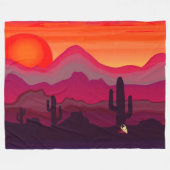 Zonsondergang Zuidwestelijke Arizonawoestijn Fleece Deken (Voorkant (Horizontaal))