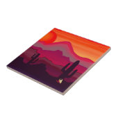 Zonsondergang Zuidwestelijke Woestijn Tegeltje (Zijkant)