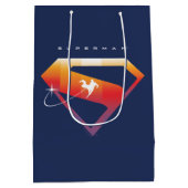 Zonsondergang Zwaai Superman Schild Medium Cadeauzakje (Achterkant)