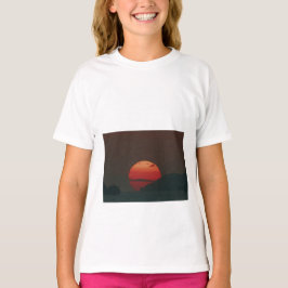 zonsondergang zwart t-shirt