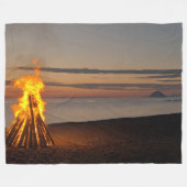 zonsondergangbaken fleece deken (Voorkant (Horizontaal))