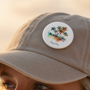 Zonsondergangbos, op maat ronde button 3,2 cm