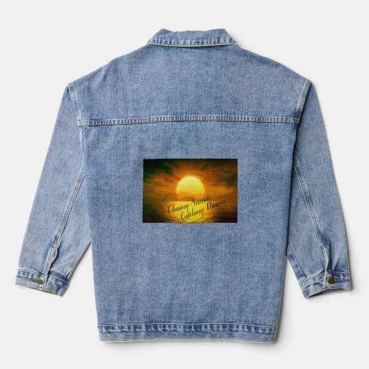 Zonsondergangen achtervolgen, dromen vangen denim jacket (Achterkant)