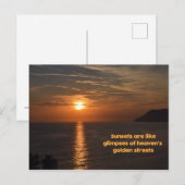 Zonsondergangen als de Glimpses van de Golden Stre Briefkaart (Voorkant / Achterkant)