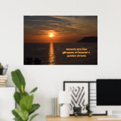 Zonsondergangen als de Glimpses van de Golden Stre Poster (Thuiskantoor)