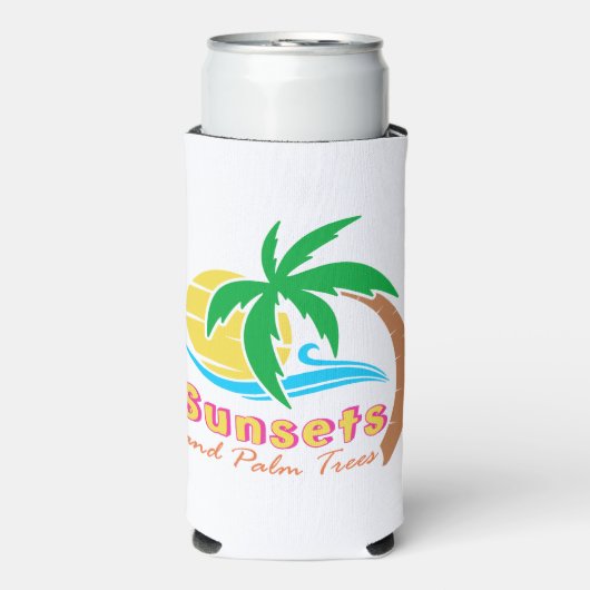 Zonsondergangen en palmbomen — zomerseizoen seltzer blikjeskoeler (Seltzer Voorkant)