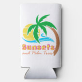 Zonsondergangen en palmbomen — zomerseizoen seltzer blikjeskoeler (Achterkant)