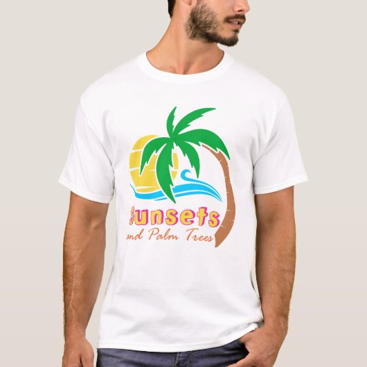 Zonsondergangen en palmbomen — zomerseizoen t-shirt (Voorkant)
